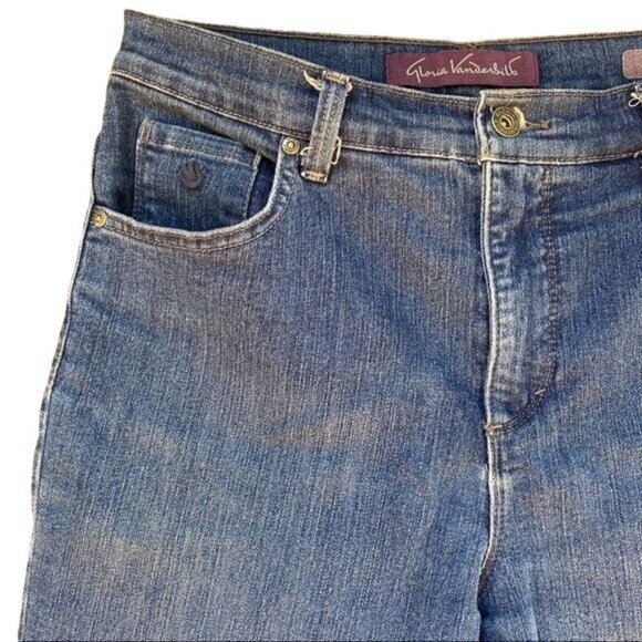 Gloria Vanderbilt Amanda Blue Capri Cuffed Jeans Size  6 - Picture 9 of 12